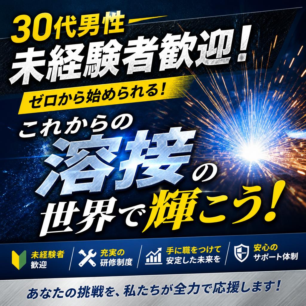 30代男性未経験者歓迎！これからの溶接の世界で輝こう！