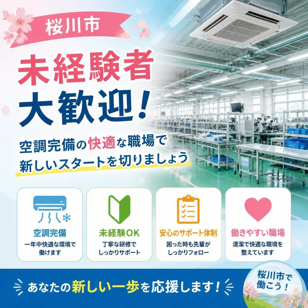 桜川市の未経験者大歓迎！空調完備の快適な職場で新しいスタートを切りましょう