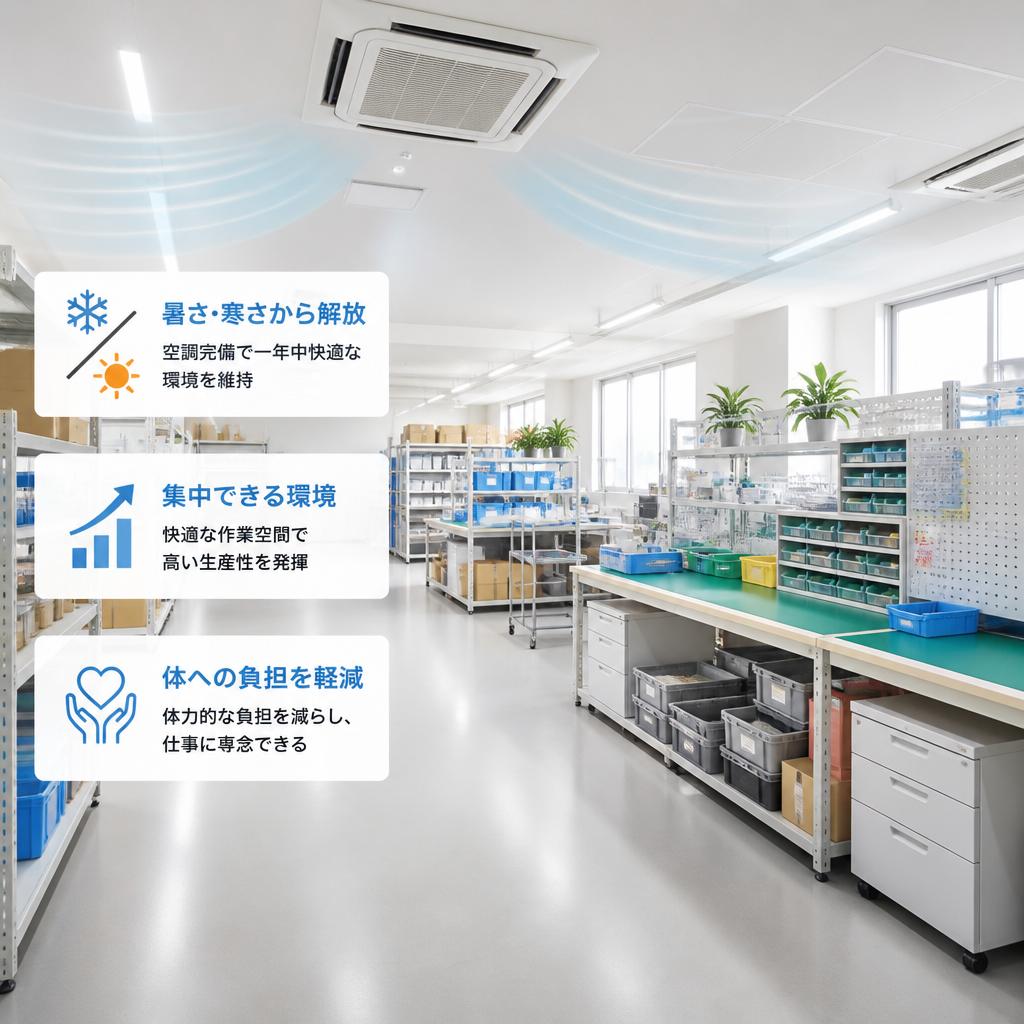 空調完備！快適な作業環境