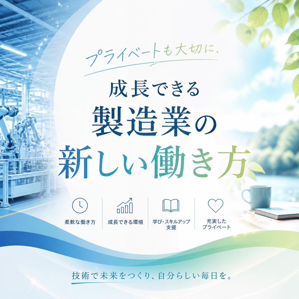プライベートも大切に、成長できる製造業の新しい働き方
