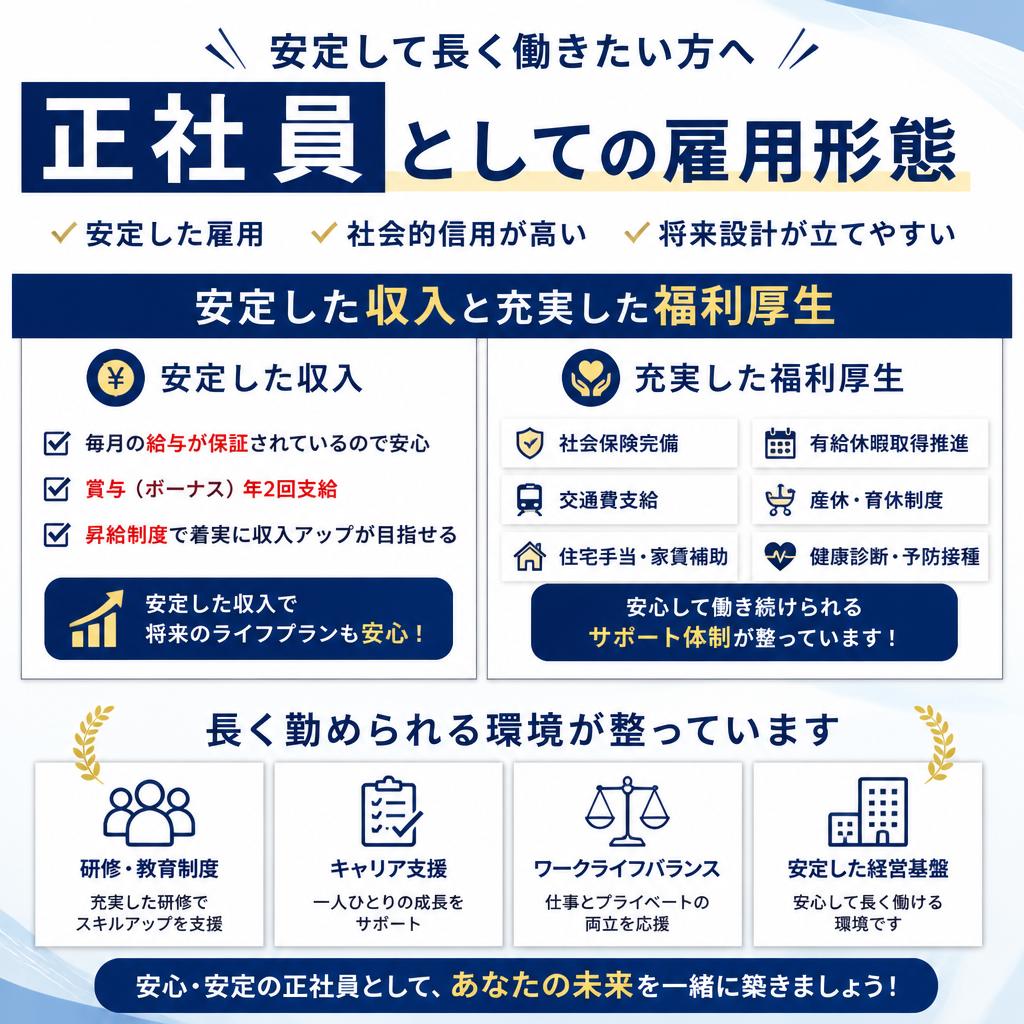 正社員としての安定した働き方
