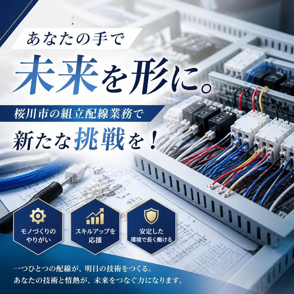 あなたの手で未来を形に。桜川市の組立配線業務で新たな挑戦を！