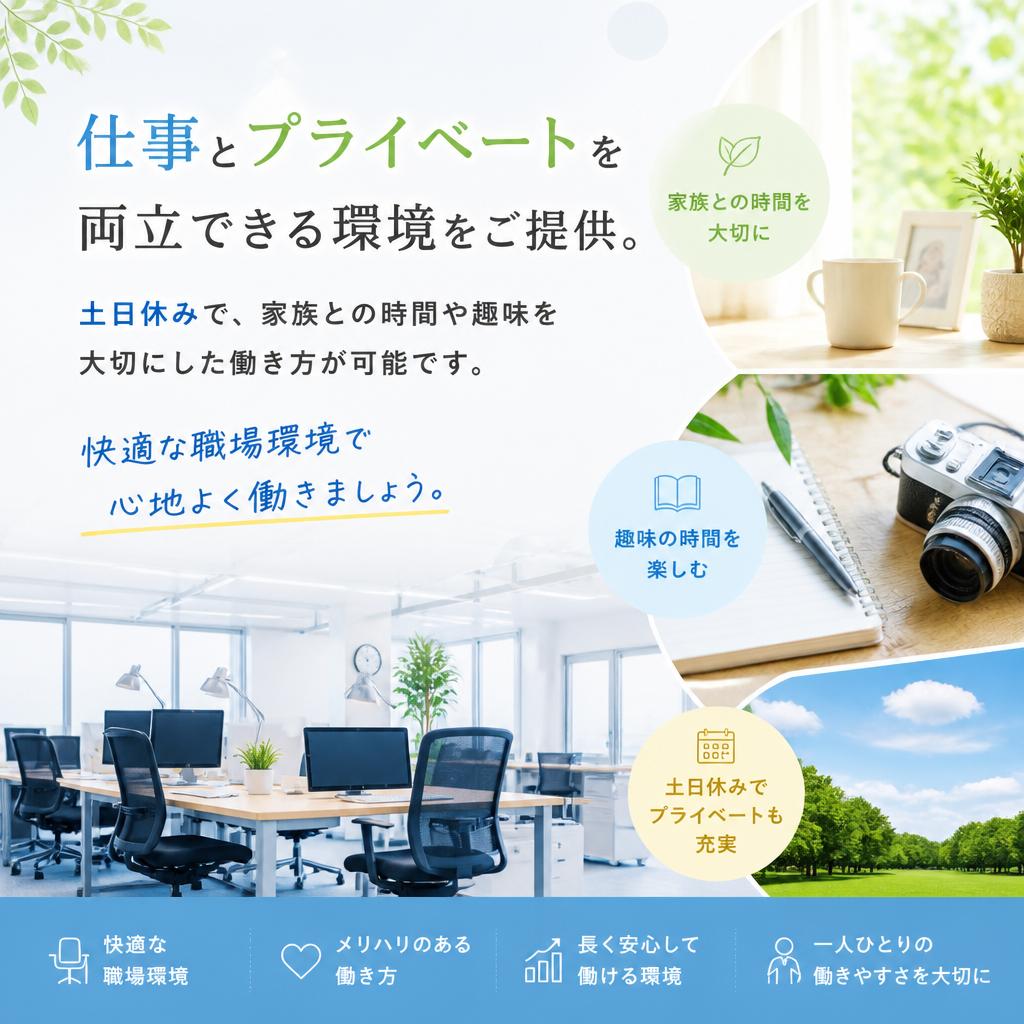 快適な職場環境と土日休み