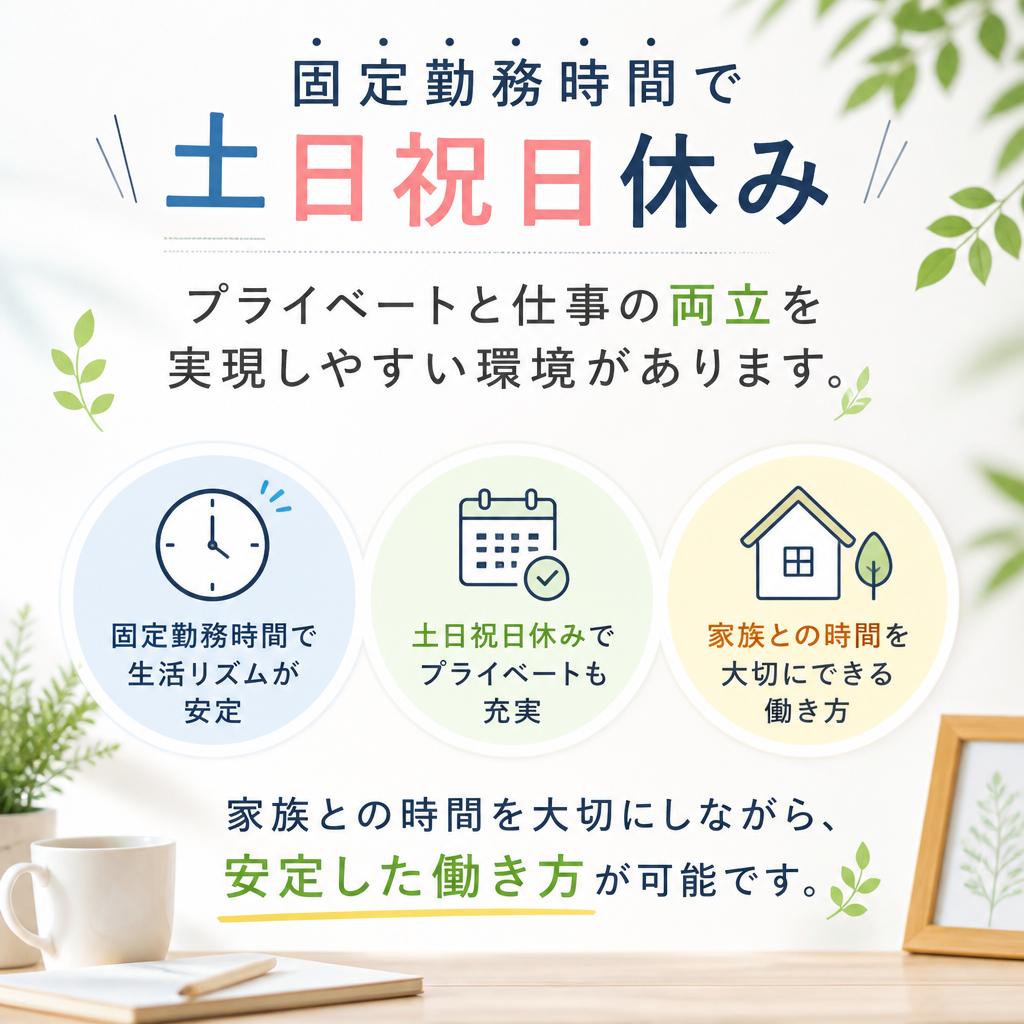 働きやすい環境とライフスタイル