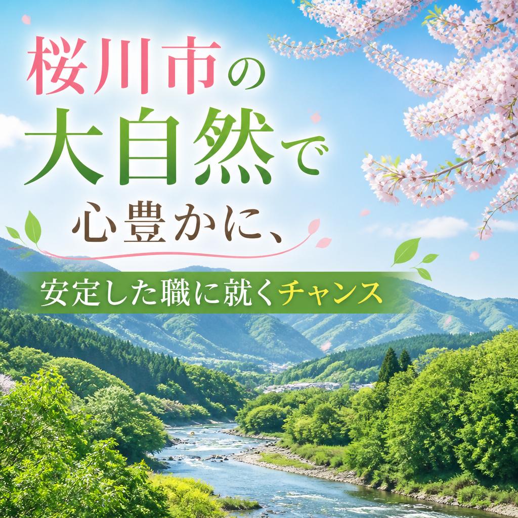 桜川市の大自然で心豊かに、安定した職に就くチャンス