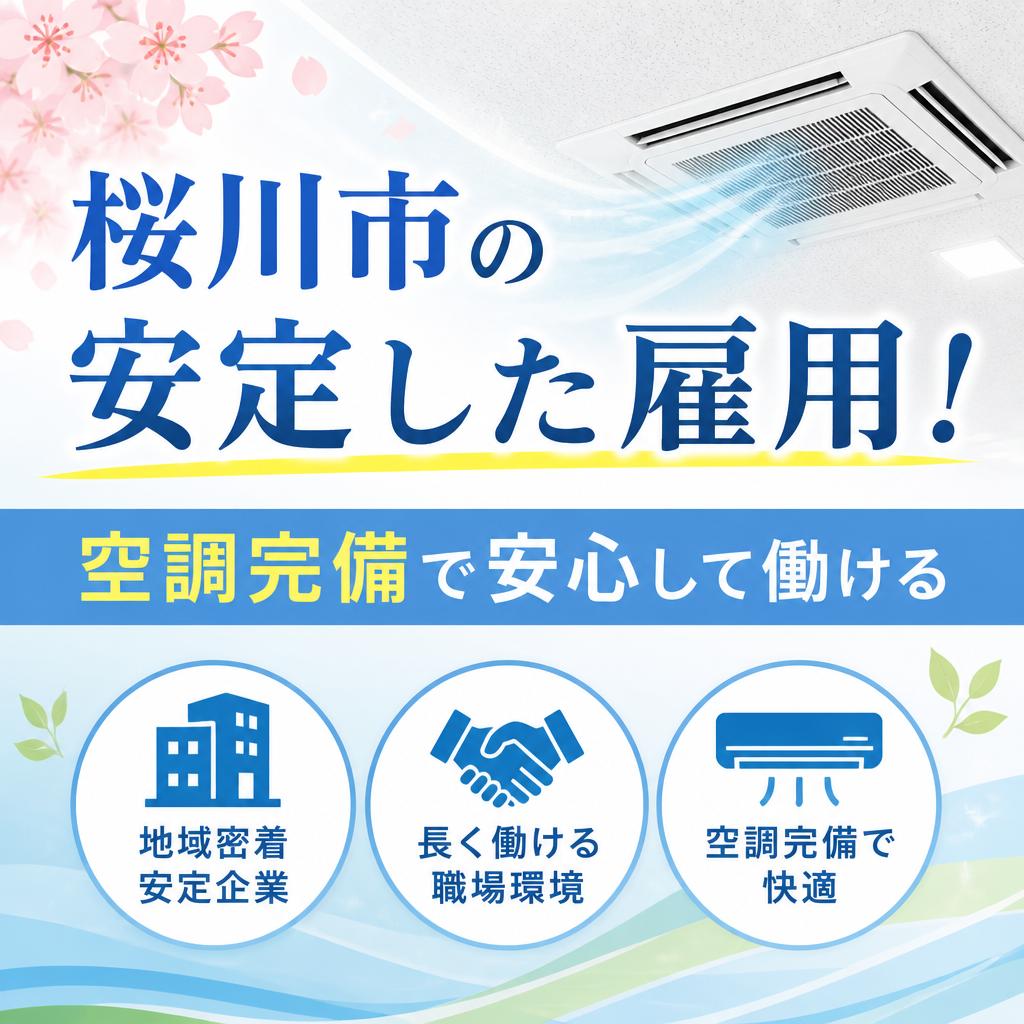 桜川市の安定した雇用！空調完備で安心して働ける