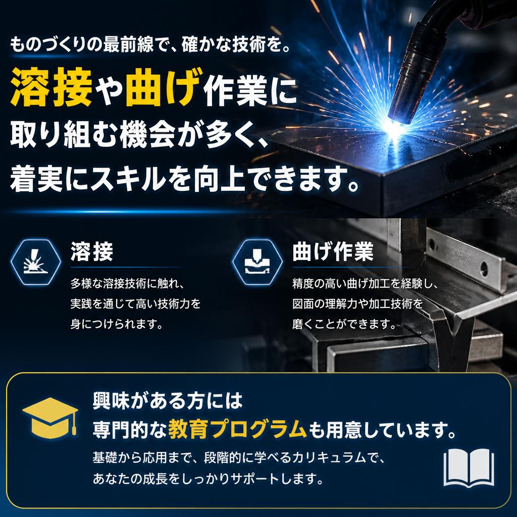 溶接と曲げのスペシャリストを目指す