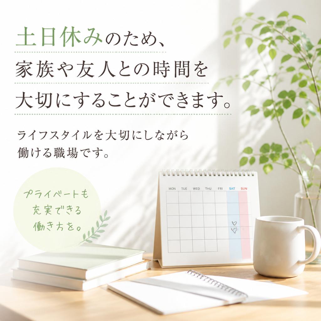 土日休みでプライベート充実