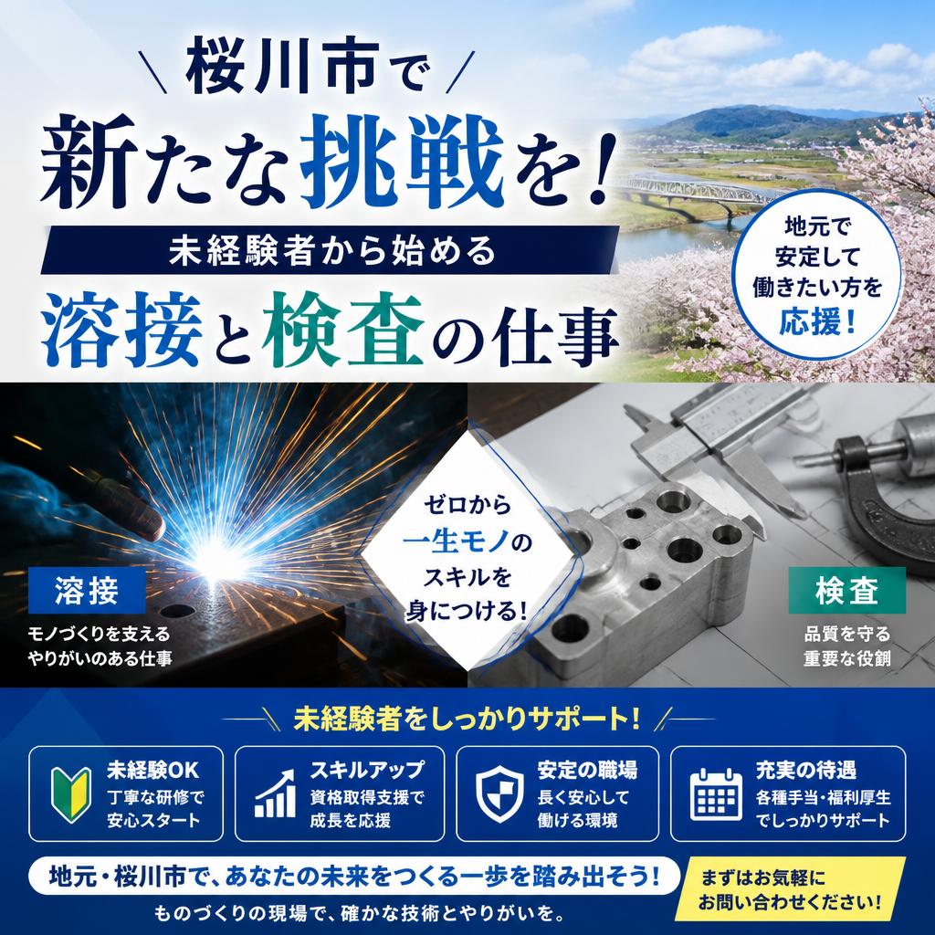桜川市で新たな挑戦を！未経験者から始める溶接と検査の仕事