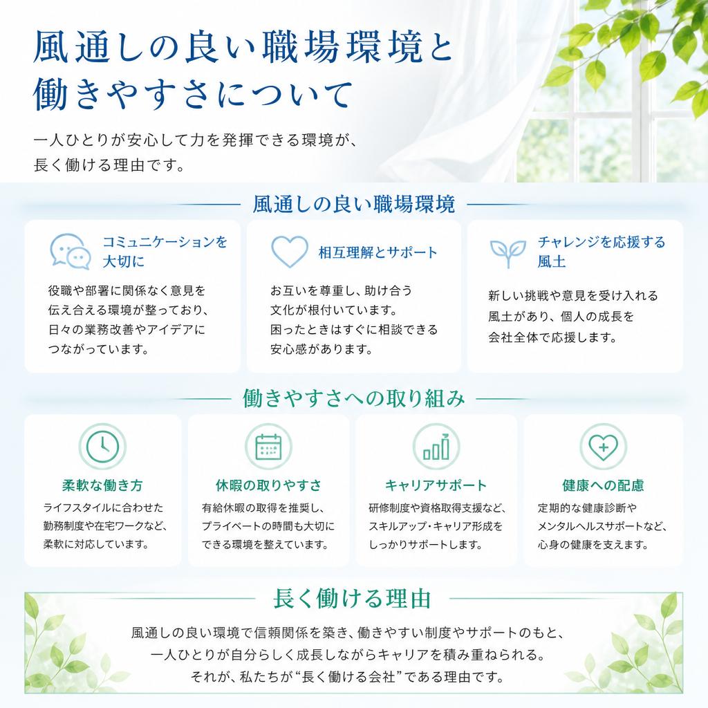 安心して働ける職場環境
