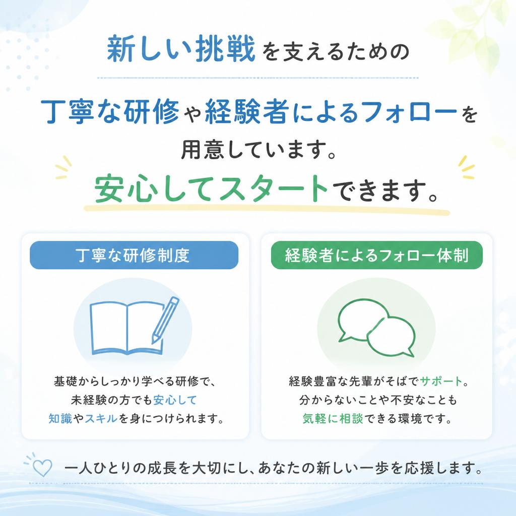 未経験者歓迎！充実したサポート体制