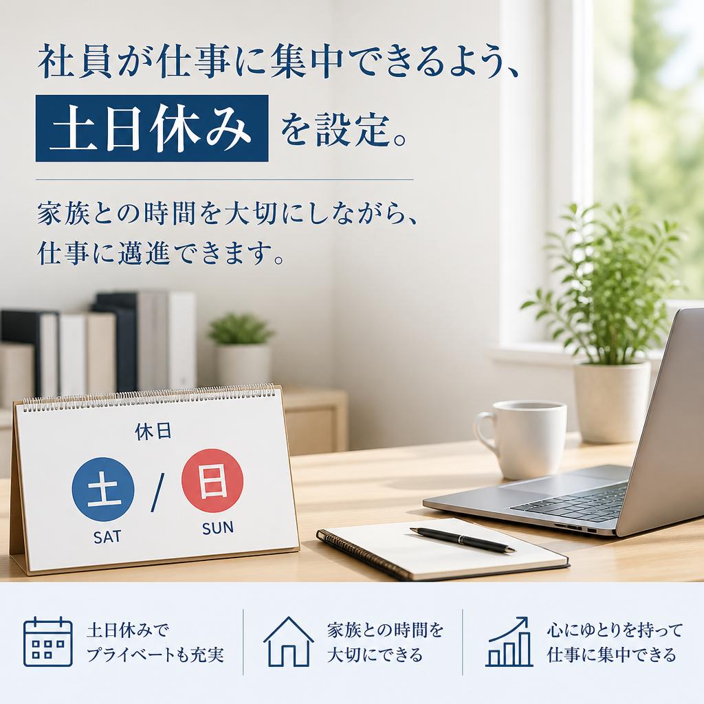 土日休みでワークライフバランスを実現