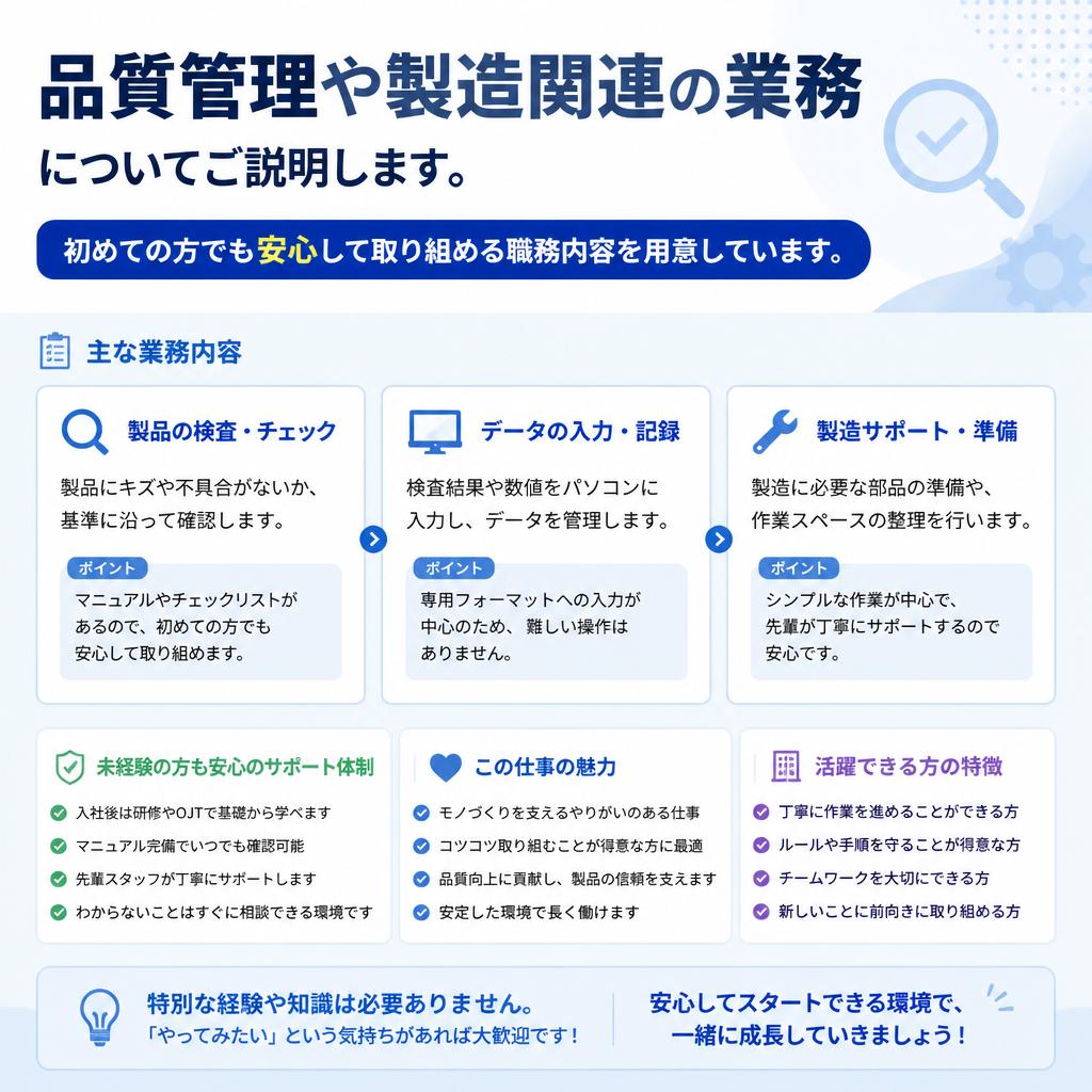 未経験者歓迎！職務内容の紹介