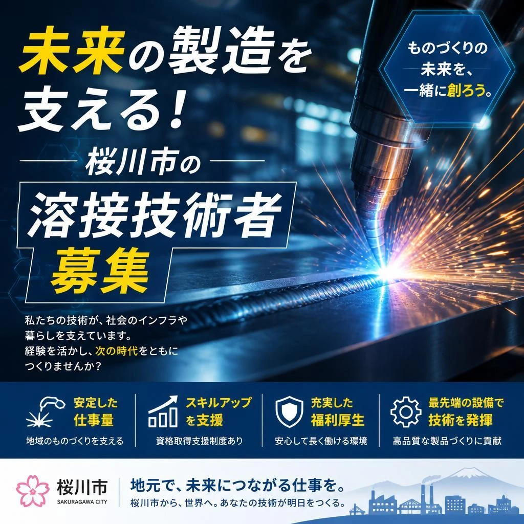 未来の製造を支える！桜川市の溶接技術者募集