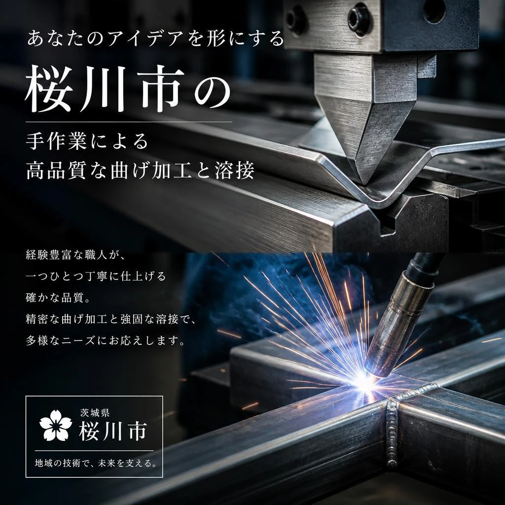 あなたのアイデアを形にする、桜川市の手作業による高品質な曲げ加工と溶接