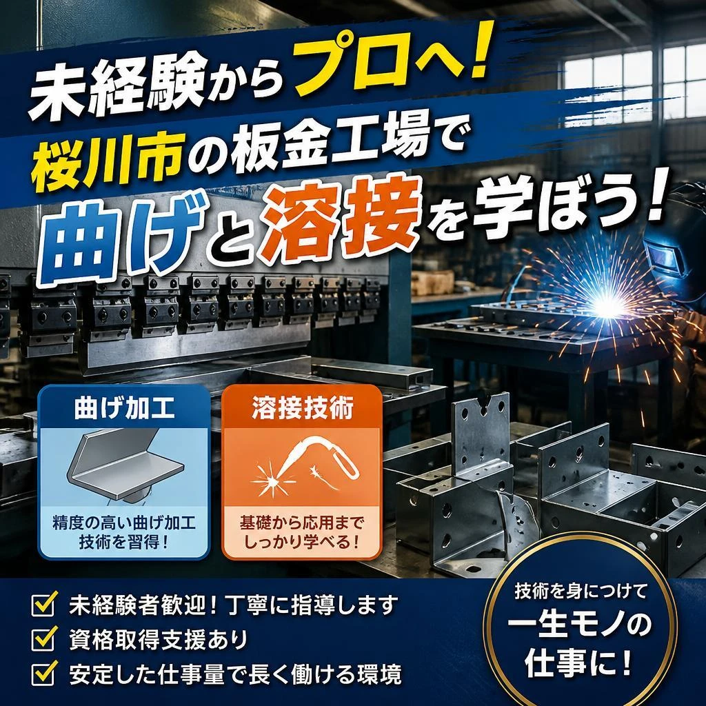 未経験からプロへ！桜川市の板金工場で曲げと溶接を学ぼう！