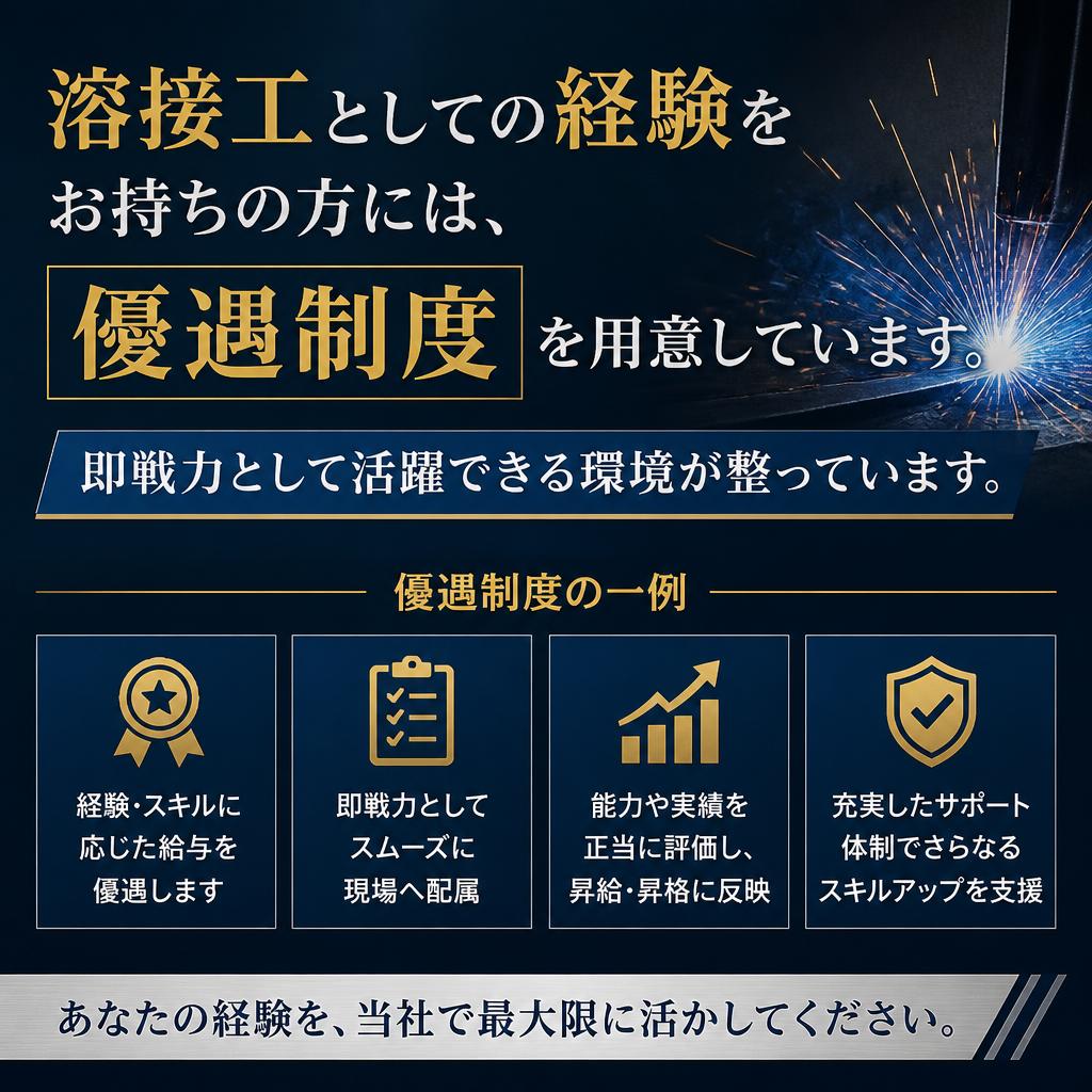 溶接工経験者優遇！