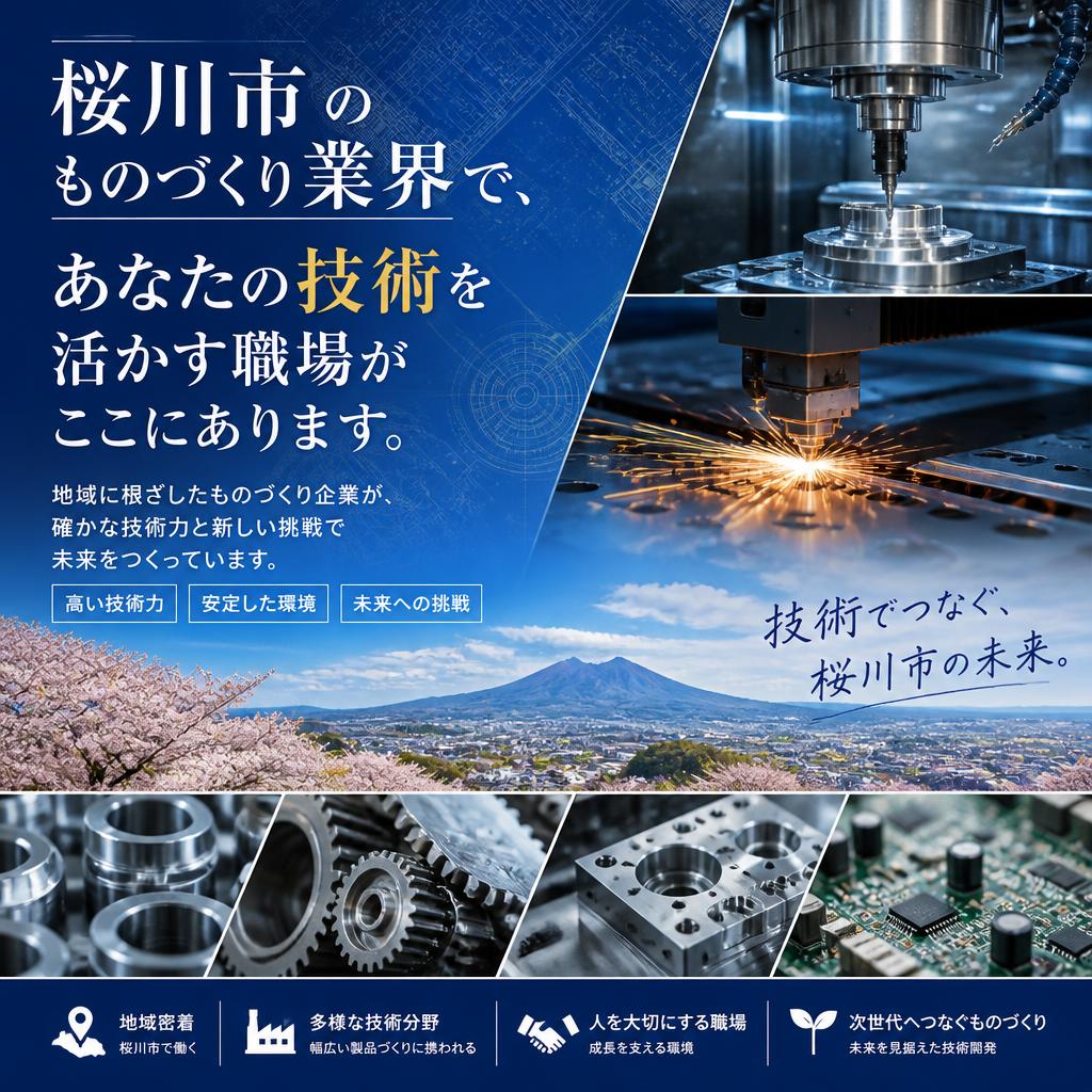 桜川市のものづくり業界で、あなたの技術を活かす職場がここにあります。