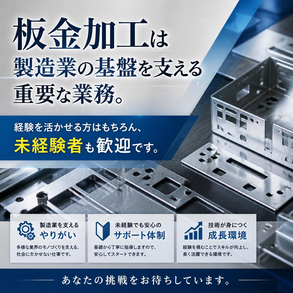 板金加工の専門職が求められています